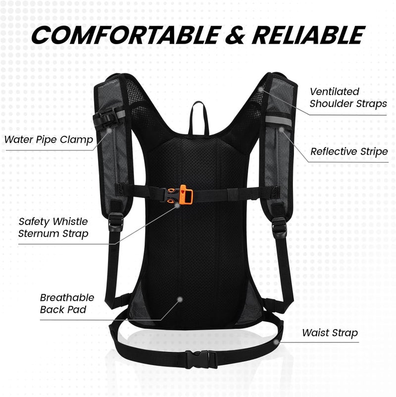 Nepest Hydration Pack Backpack for Women & Men, Lightweight Water Backpack with 2L Water Bladder for Hiking Cycling Running Biking - Image 3